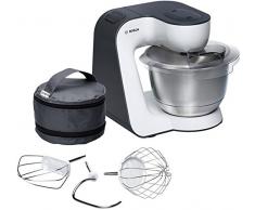 Bosch MUM54A00 900W 3.9L Negro, Plata, Color blanco - Robot de cocina (3,9 L, Negro, Plata, Blanco, 1,1 m, 900 W, 220 - 240, 50 - 60)