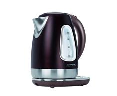 MPM MCZ-57/B1 Hervidor de Agua Eléctrico Inalámbrico de Acero Inoxidable, 1,7 Litros, 2200W, Libre de BPA, Burdeos