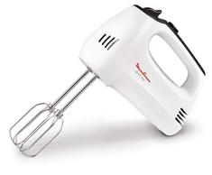 Moulinex HM3101 - Batidora amasadora y varillas con gancho para amasar y varillas para batir, 5 velocidades y función turbo, 300 W, pan y repostería