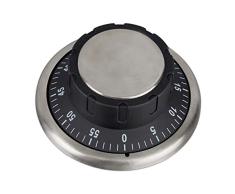Relaxdays Temporizador Cocina Analógico, Cronómetro Magnético, Timer, 60 Minutos, Hierro y ABS, 9 cm, Negro