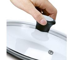 Tefal Tapa cristal 24 cm 280975 Tapa de cristal con ventilación de vapor integrada, pomo cómodo, apta para sartenes, ollas y guiseras
