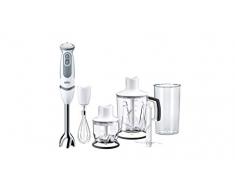 Braun Minipimer 5245 - Batidora de mano, 1000 W, 21 velocidades, y función turbo, anti-salpicuduras, 4 accesorios (varillas, mini-picadora 350ml, batidora de vaso de 1.25L, vaso medidor 600ml) Blanco