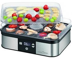 ProfiCook DR 1116 Deshidratador de Alimentos con Control de Temperatura (40-70ºC) y Temporizador, 4 bandejas, Acero Inoxidable, 350 W, 1 Cubic_Feet, 1 Decibeles