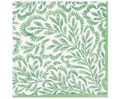 Caspari Servilletas de papel con estampado de hojas en color verde, 20 por paquete
