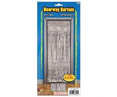 Forum Novelties X76021 - Cortina de puerta con ruedas, color plateado, talla única