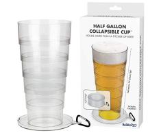 Barbuzzo parte a Go – Massive half-gallon vaso plegable para la on-the-Go potable entusiasta – ideal para Tailgates, fiestas, camping y más