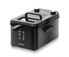 Cecotec Freidora eléctrica CleanFry Infinity 3000 Black. 3 L aceite, filtro OilCleaner, 2400 W, Temporizador 30 min, Lacada en negro, Cubeta, cestillo freír y filtro OilCleaner aptos lavavajillas.