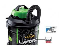 Lavorwash JOCKER 1400 S - Aspiradora (1400 W, Aspiradora de tambor, Seca y húmeda, 20 L, 75 dB, Negro, Verde)