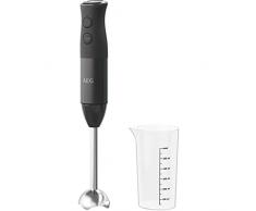 AEG HB4-1-4GG Batidora de Mano, Potencia 600W, 2 Velocidades, Función Turbo, Incluye Vaso 0.6 L con medidor, Vaso apto Lavavajillas, Sin BPA, Negro