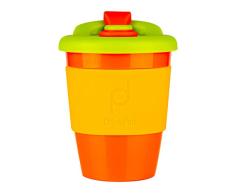 DrinkPod Taza de café reutilizable sin BPA, 340 ml, 12 oz, de plástico, color naranja