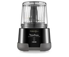 Moulinex Picadora 1,2,3 DP8108 - Picadora eléctrica 1000 W, 2 cuchillas powerlife, capacidad de hasta 350 g/550 ml, tapa hermética, sistema de protección contra el sobrecalentamiento, compacto, negro