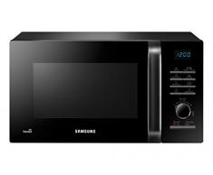 Samsung MG23H3125NK Microondas con Grill, 23 Litros de Capacidad, Interior Cerámico Enamel, Potencia 800W/1200W, con Sensor de Humedad y Limpieza Vapor Steam Clean, con Plato para Freír, Color Negro