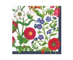 Caspari Cloisters Garden Flowers The Met - Servilletas de papel para mesa (20 unidades, 33 cm), color blanco
