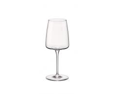 Bormioli Rocco 365751GRB021462 Planeo - Juego de 4 vasos de cristal, color blanco