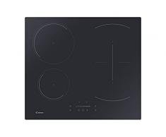 Candy CTP64SC/E1 - Placa de inducción, funcionamiento mono-deslizante, 4 zonas de cocción, sin marco, cristal negro