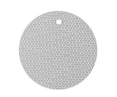 Almohadilla de Silicona Resistente al Calor de Nido de Abeja, Set de manteles de Forma Redonda, Adecuado para Oficina, encimeras de Cocina, ollas y vajilla de Alta Temperatura (Gris)