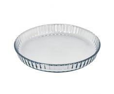 ORYX Molde Rizado Horno Cristal Borosilicato Ø 28 cm. Ideal Postres, Cocina, Resposteria, Tartas, Quiche, Libre BPA
