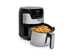 Princess 182026 Digital Aerofryer XXL, Freidora de Aire Caliente fácil de Limpiar, Capacidad: 4.5 litros, Carcasa de Acero Inoxidable, Color, 1500 W, Negro y plateado