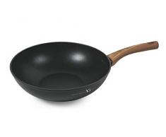 Galileo Casa 2192515 - Wok forjado INT. Ruvido Shiny m/negro dm32 cm, aluminio