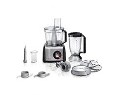 Bosch Robot de cocina compacto MultiTalent 8 MC812M814, versátil, cuenco XXL de 3,9 L, batidora de 1,5 L, cuchillo universal, varillas, cortar y rallar (fino/grueso), 1250 W, color negro