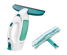 Leifheit Set de aspirador limpiacristales Dry & Clean con limpiaventanas Power Washer, limpieza 360º sin marcas, aspiradora vertical, 38 minutos