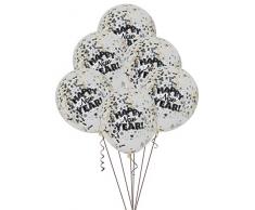 Unique Party - Globos de Confeti de Feliz Año Nuevo - 30 cm - - Paquete de 6 (62568)
