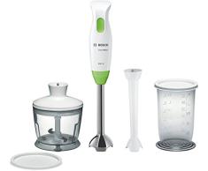 Bosch MSM2410D - Batidora, 400 W, pie de acero inoxidable, vaso medidor y para mezclas blanco/verde