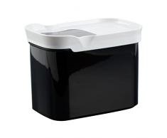 Emsa N11426 Optima - Caja de almacenamiento en seco (1 litro, rectangular, vertical, 100% segura, higiénica, segura y eficiente en el espacio, junta fresca, sin BPA, color negro