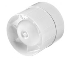 MKK Ventilador de tuberías, silencioso, diámetro de 100 mm, rodamiento de bolas, temporizador, relé de seguimiento, temporizador