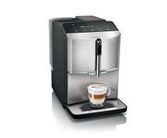 Siemens Cafetera automática EQ300 TF303E07 para muchas especialidades de café, espumador de leche, molinillo de cerámica, función OneTouch, 1300 W, acero inoxidable plateado metálico