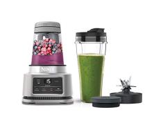 Batidora Ninja Foodi Power Nutri, 2 en 1, vaso de 700 ml y bol de 400 ml, motor smartTorque y tecnología Auto-iQ [CB100EU], Color Plata