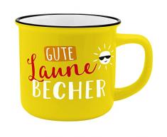 Gruss und Co 45786 Becher Gute Laune, New Bone China Porzellan, 35 cl Vaso, Porcelana