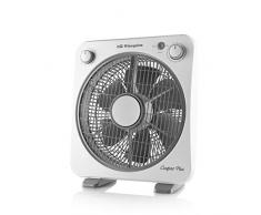 Orbegozo BF 0138 - Ventilador de suelo con 6 aspas, rejilla de protección giratoria bidireccional, 3 velocidades de ventilación, difusor rotativo, temporizador de 60 minutos, 40 W de potencia