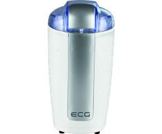 ECG KM 110 Molinillo de café eléctrico, Acero Inoxidable, blanco y plateado