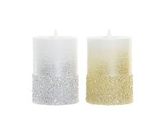 Vela LED DKD Home Decor Navidad Cera (2 pcs) (7 x 7 x 10.5 cm)