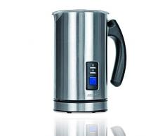 MPM MKW-03M Espumador de Leche Automático, Inalámbrico, Batidor de leche Eléctrico y Calentador Leche 500 ml Hace Espuma en Caliente / Frío, Tapa Transparente, Acero Inoxidable, 500W