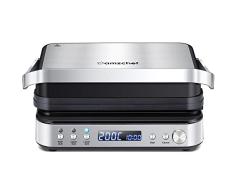 AMZCHEF Máquina 4 en 1 (Plancha, Parrilla, Sandwichera, Gofrera) - 2000W Grill Electrico con 4 Placas Antiadherentes Intercambiables - Grill Sandwichera Plancha Doble Ajustable a 180º