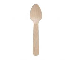 Tessera Bio Products QA1011OFSC - Cucharas de madera ovaladas, 11 cm de longitud, 100 unidades