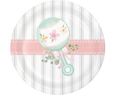Creative Converting 339874 - Plato de postre (17,8 cm), diseño de flores, multicolor