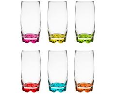Glasmark A688011-W350-5082-26 Juego de 6 Vasos de 380 ml Bottom Mix Color, Cristal