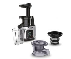 Moulinex Juice and Clean ZU420E10 Licuadora de prensado en frío, 150 W, 0.8 L, Plástico/acero inoxidable , Gris/Negro