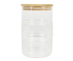 BIRAMBEAU - Utensilios de Cocina - Tarro de Cristal 400 ml 3 compartimentos - Cajas de Conservación - Tapa de Bambú