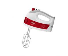 Ufesa BV4650 - Batidora amasadora, 400W, 5 velocidades + Turbo, Tecla expulsión accesorios, 2 varillas amasadoras, 2 varillas batidoras, Diseño ergonómico con agarre de tacto suave