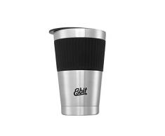 Esbit Sculptor Escultor de Vaso con Funda de Silicona | Acero Inoxidable | sin BPA | Negro y Plata | 0,55 l | Agua, Bebidas, café