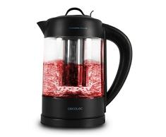 Cecotec Hervidor de Agua Eléctrico ThermoSense 390 Clear. 1,7 litros , Libre de BPA, 2200 W de Potencia, Base 360º, Filtro Antical Desmontable, Doble Sistema de Seguridad, Acero Inoxidable