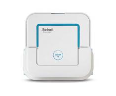 iRobot Braava Jet 250: Robot fregasuelos con pulverizador a presión 3en1-fregado a Fondo, Suave y mopa cocinas y baños paños Lavables y Desechables Cabezal de Limpieza vibratorio, Blanco