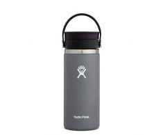 Hydro Flask Termo de café de viaje de 473 ml (16 oz), acero inoxidable y doble pared al vacío, boca ancha con tapa Flex Sip™ hermética, Stone