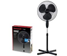 Honeywell Ventilador de pie para toda una habitación Comfort Control (3 ajustes de velocidad, oscilación de 90°, altura regulable, pala de 40 cm, no se necesitan herramientas) HSF1630