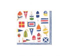 Caspari Servilletas de papel Nantucket para cóctel, 20 por caja