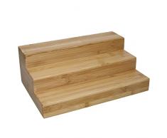 Copco COP3TIERBAM Organizador de estantes de bambú de Tres Niveles, Caja de exhibición, Madera, Marrón
